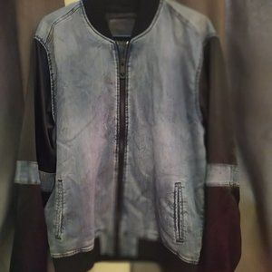 True Religion Satin Sleeve Bomber Jacket